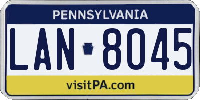 PA license plate LAN8045