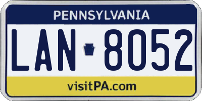 PA license plate LAN8052