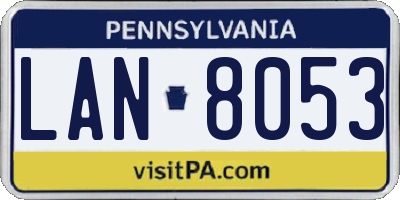 PA license plate LAN8053