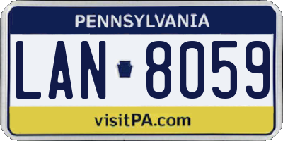 PA license plate LAN8059