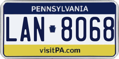 PA license plate LAN8068