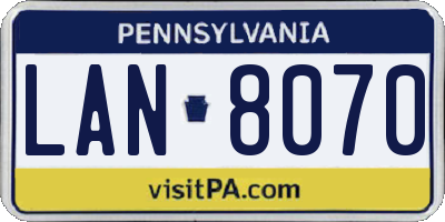 PA license plate LAN8070