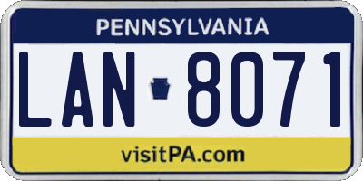 PA license plate LAN8071