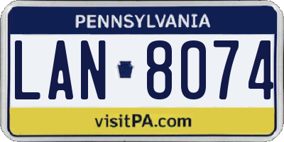PA license plate LAN8074