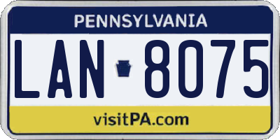 PA license plate LAN8075