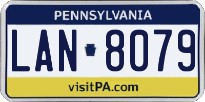 PA license plate LAN8079