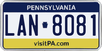 PA license plate LAN8081