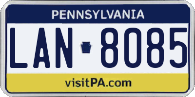 PA license plate LAN8085
