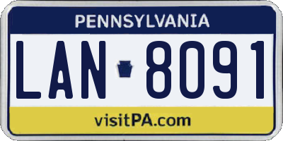 PA license plate LAN8091