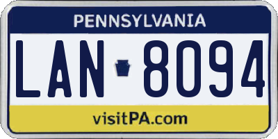 PA license plate LAN8094