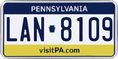 PA license plate LAN8109