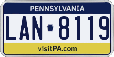 PA license plate LAN8119