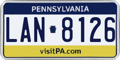 PA license plate LAN8126