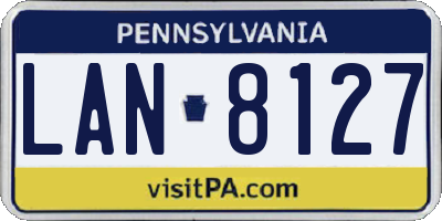 PA license plate LAN8127