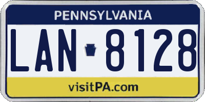 PA license plate LAN8128