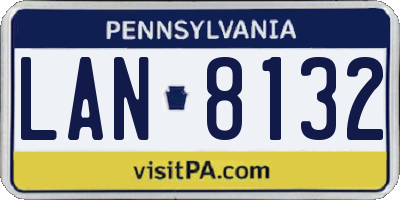 PA license plate LAN8132