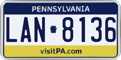 PA license plate LAN8136