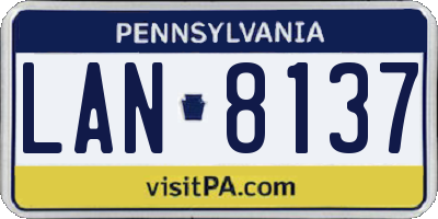 PA license plate LAN8137