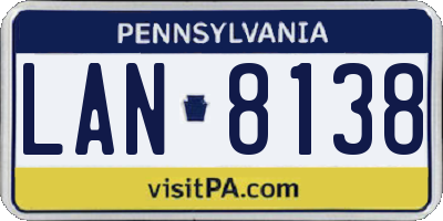 PA license plate LAN8138
