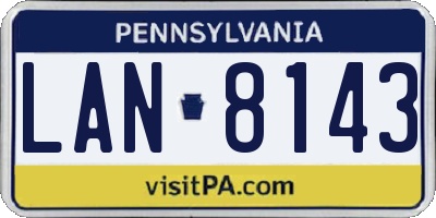 PA license plate LAN8143