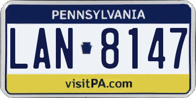 PA license plate LAN8147