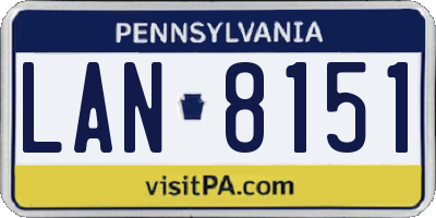 PA license plate LAN8151