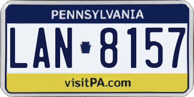 PA license plate LAN8157