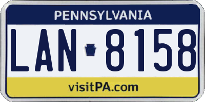 PA license plate LAN8158
