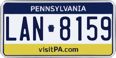 PA license plate LAN8159