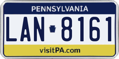 PA license plate LAN8161
