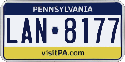 PA license plate LAN8177