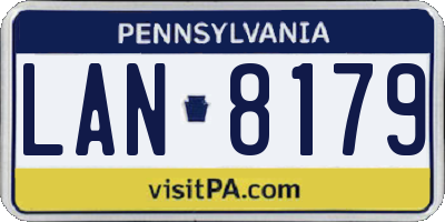 PA license plate LAN8179
