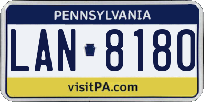 PA license plate LAN8180