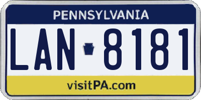PA license plate LAN8181