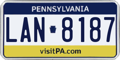 PA license plate LAN8187