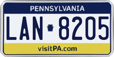 PA license plate LAN8205