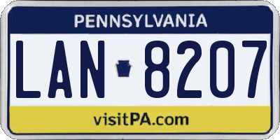 PA license plate LAN8207