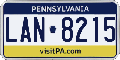 PA license plate LAN8215