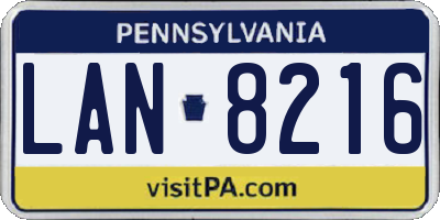 PA license plate LAN8216