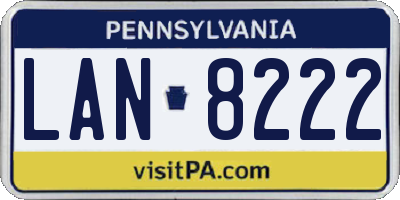 PA license plate LAN8222