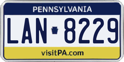PA license plate LAN8229
