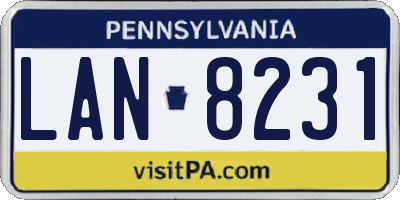 PA license plate LAN8231