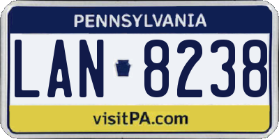 PA license plate LAN8238