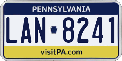 PA license plate LAN8241