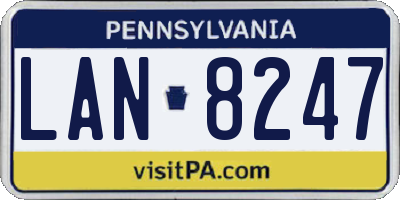 PA license plate LAN8247