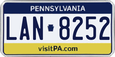 PA license plate LAN8252