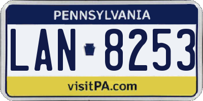 PA license plate LAN8253