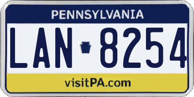 PA license plate LAN8254