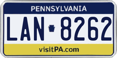 PA license plate LAN8262