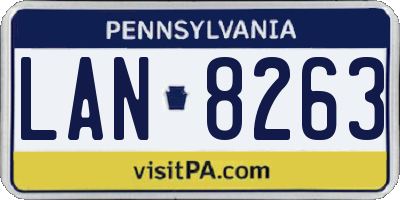 PA license plate LAN8263